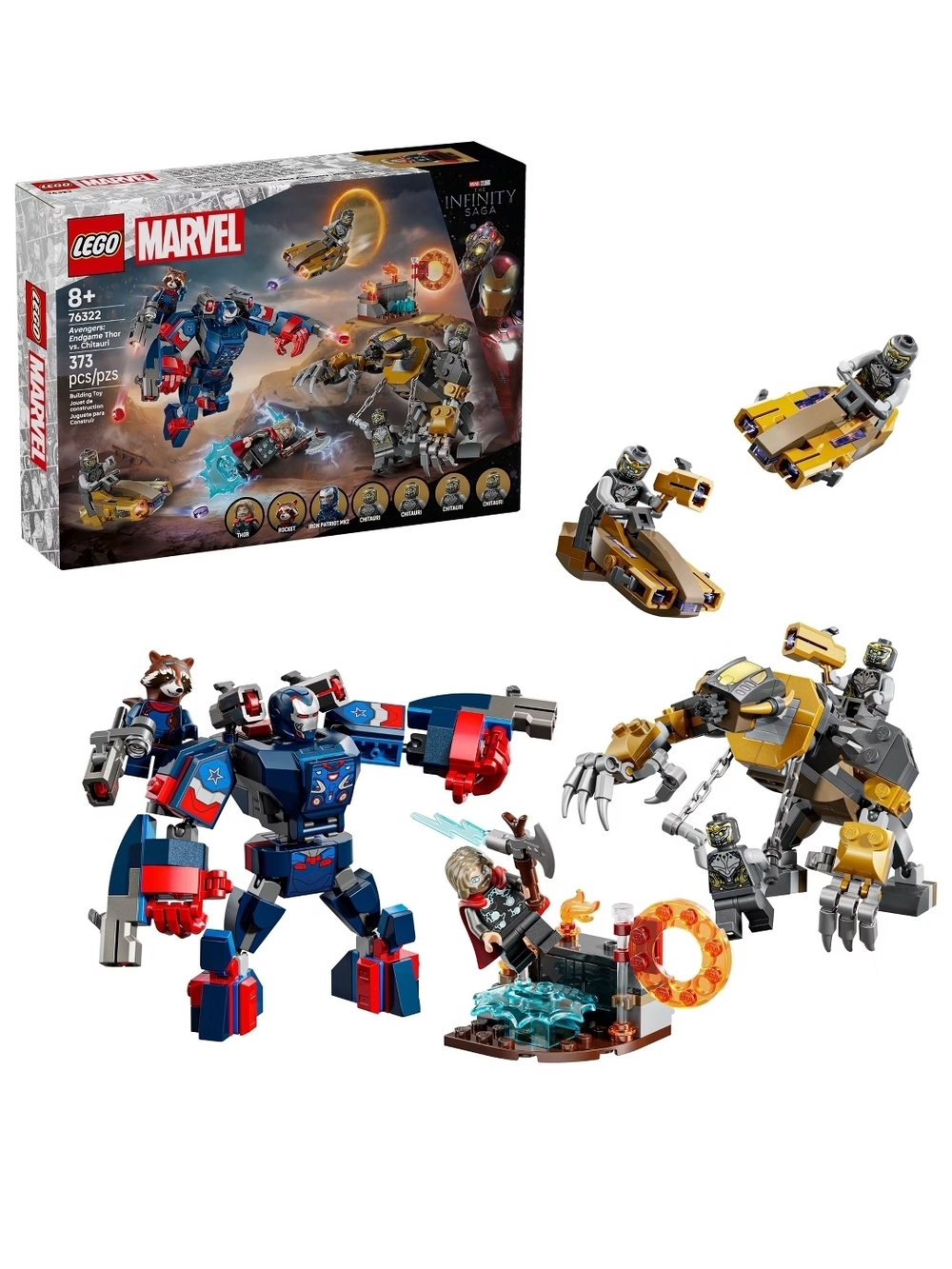 LEGO Marvel Infinity Saga Captain America and Thor Battle Set - Blue, Red, Gold